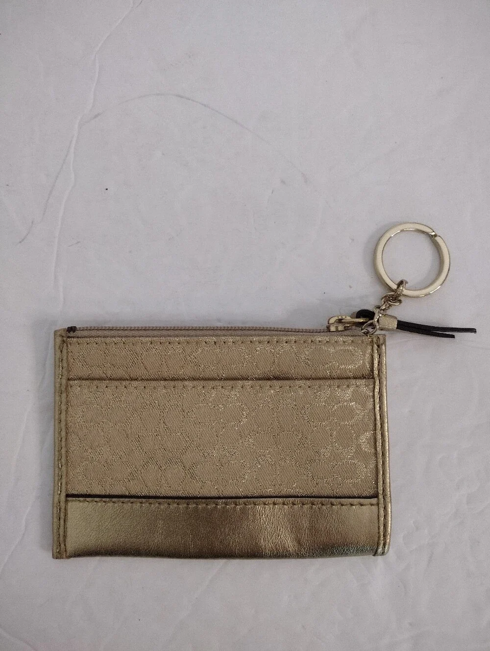 Vintage Y2K Coach Metallic Gold Wallet Lot Of 2 Key Ring Wallet Set Mcbling - Picture 4 of 7